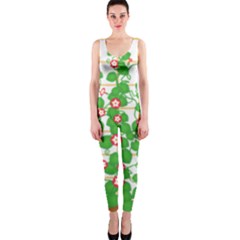 Flowering Vine Vine Ivy Flowers One Piece Catsuit by Pakrebo