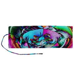 Abstract Flower Painting Roll Up Canvas Pencil Holder (m)