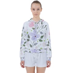 Spring Watercolour Flowers Women s Tie Up Sweat by Pakrebo