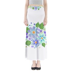 Watercolour Flowers Bouquet Spring Full Length Maxi Skirt by Pakrebo