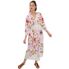 Flowers Watercolor Grecian Style  Maxi Dress