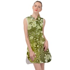 Flowers Abstract Background Sleeveless Shirt Dress