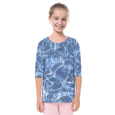 Abstract Blue Diving Fresh Kids  Quarter Sleeve Raglan Tee by HermanTelo