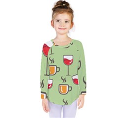 Cups And Mugs Kids  Long Sleeve Tee