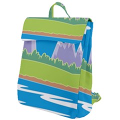 Nature Tree Water Grass Sun Flap Top Backpack by Pakrebo