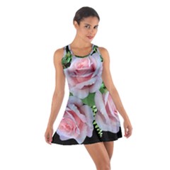 Roses Flowers Ferns Arrangement Cotton Racerback Dress by Pakrebo