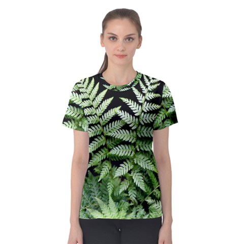 Fern Plant Leaf Green Botany Women s Sport Mesh Tee by Pakrebo