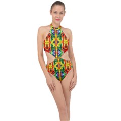 I 9 Halter Side Cut Swimsuit