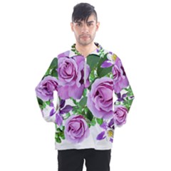 Flowers Roses Aquilegias Ferns Men s Half Zip Pullover