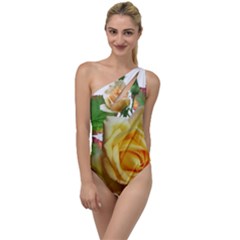 Flowers Roses Autumn Leaves To One Side Swimsuit by Pakrebo