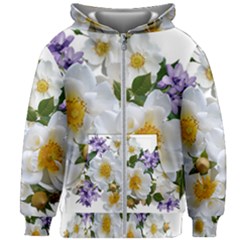 Flowers Roses White Mauve Babianas Kids  Zipper Hoodie Without Drawstring