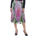 Roses Pink Flowers Perfume Leaves Classic Velour Midi Skirt  View1