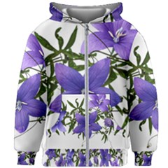 Flowers Blue Campanula Arrangement Kids  Zipper Hoodie Without Drawstring by Pakrebo