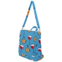 Cups And Mugs Blue Crossbody Backpack View1