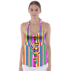 Rainbow Geometric Spectrum Babydoll Tankini Top by Mariart