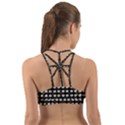 White Flower Pattern On Yellow Black Back Web Sports Bra View2