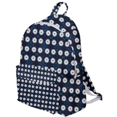 White Flower Pattern On Dark Blue The Plain Backpack by BrightVibesDesign