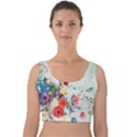 Floral Bouquet Velvet Crop Top View1