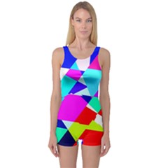 Patchwork One Piece Boyleg Swimsuit by designsbyamerianna