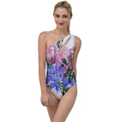 Flowers Roses Bluebells Arrangement To One Side Swimsuit by Simbadda