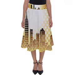 Life Urban City Scene Building Perfect Length Midi Skirt