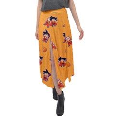 Dragonball Velour Split Maxi Skirt by Mezalola