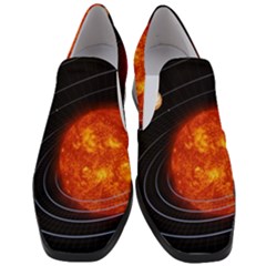 Solar System Planet Planetary System Women Slip On Heel Loafers by Sudhe