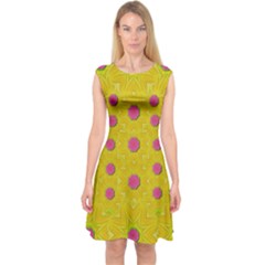 Bloom On In  The Sunshine Decorative Capsleeve Midi Dress by pepitasart