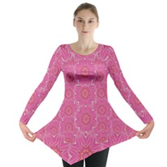 Bloom On In  The Soft Sunshine Decorative Long Sleeve Tunic  by pepitasart