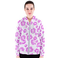 Pink Flower Women s Zipper Hoodie by scharamo