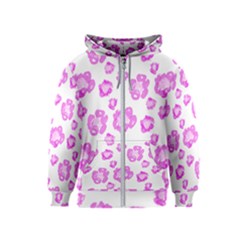 Pink Flower Kids  Zipper Hoodie by scharamo