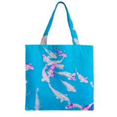 Koi Carp Scape Zipper Grocery Tote Bag by essentialimage