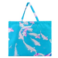 Koi Carp Scape Zipper Large Tote Bag by essentialimage