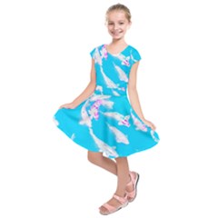 Koi Carp Scape Kids  Short Sleeve Dress by essentialimage