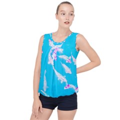 Koi Carp Scape Bubble Hem Chiffon Tank Top by essentialimage