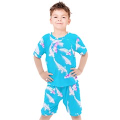 Koi Carp Scape Kids  Tee And Shorts Set by essentialimage