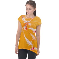 Koi Carp Scape Cap Sleeve High Low Top by essentialimage