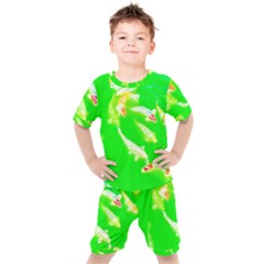 Koi Carp Scape Kids  Tee And Shorts Set by essentialimage