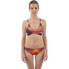 Volcano Lava Landscape Glow Lake Wrap Around Bikini Set by Simbadda