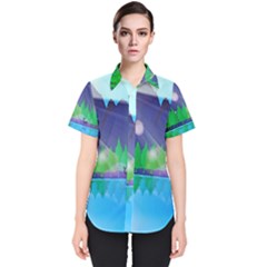 Forest Landscape Pine Trees Forest Women s Short Sleeve Shirt