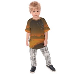 Galaxy Galaxies Bump Together Lava Kids  Raglan Tee