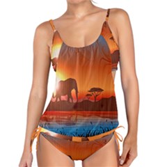 African Background Tankini Set by Simbadda