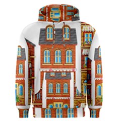 City Buildings Brick Architecture Men s Pullover Hoodie by Simbadda