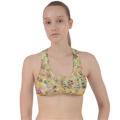 Flowers Color Colorful Watercolour Criss Cross Racerback Sports Bra by Simbadda