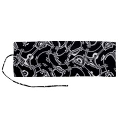 Unfinishedbusiness Black On White Roll Up Canvas Pencil Holder (m)