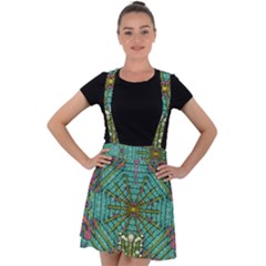 The Most Beautiful Rain Over The Stars And Earth Velvet Suspender Skater Skirt