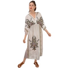 Elegant Decorative Mandala Design Grecian Style  Maxi Dress