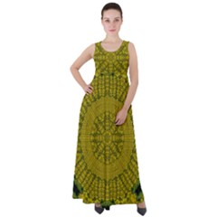 Flowers In Yellow For Love Of The Nature Empire Waist Velour Maxi Dress by pepitasart