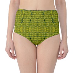 Flowers In Yellow For Love Of The Decorative Classic High-waist Bikini Bottoms by pepitasart