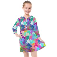 Colorful Spots                                 Kids  Quarter Sleeve Shirt Dress by LalyLauraFLM